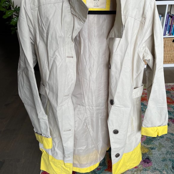 Eddie Bauer Tan and Yellow Rain Jacket Size S - Picture 2 of 3